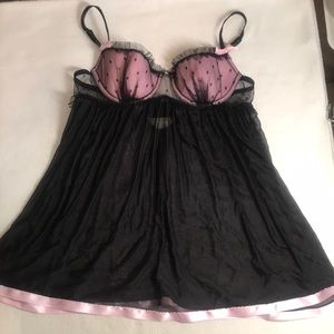 Victoria’s Secret Black & Pink Babydoll Nightgown